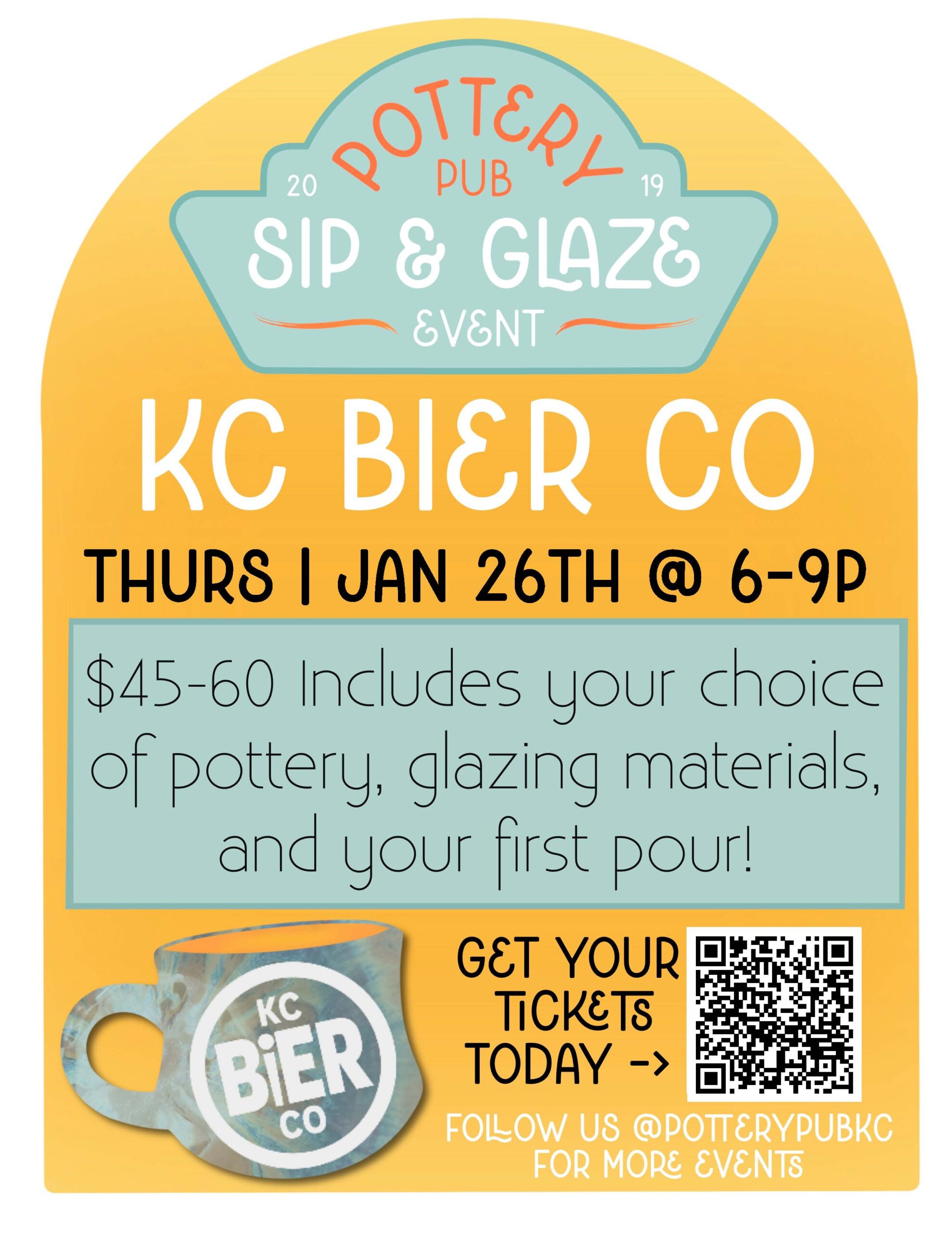 SOLD OUT Pottery Pub Sip & Glaze KC Bier Co. Germanstyle beer in